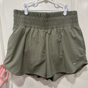 Nike Olive Green High-Waist Athletic Shorts